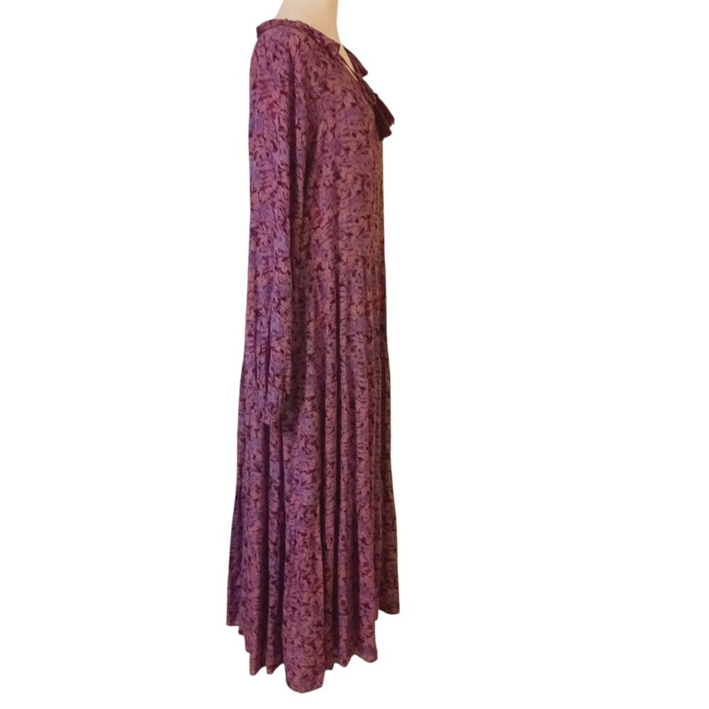 Chelsea & Violet Floral Purple Tiered Maxi Dress Size Medium, Boho, Cottagecore - Picture 4 of 16